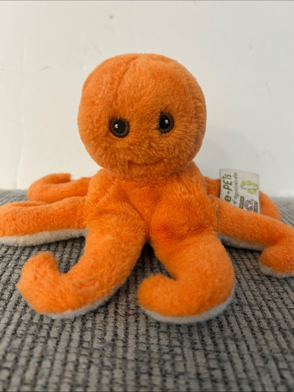 Re-Pets Plush Orange Octopus Stuffed Animal made of recycled plastic bottles